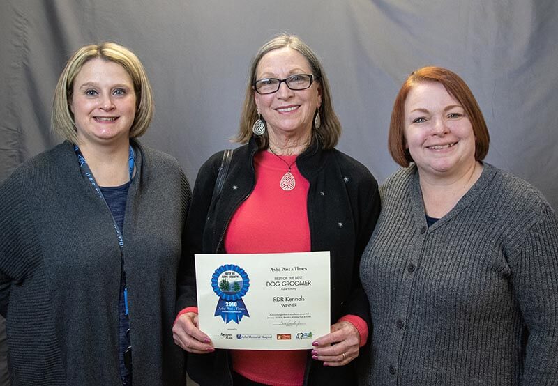 RDR Kennels Team Receiving Best of Ashe County 2018 Award